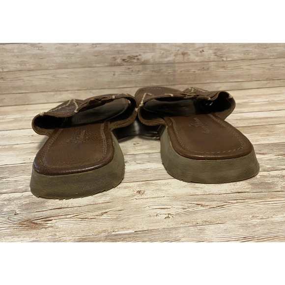 Tommy Bahama Sandals Mens 12D Brown Leather Huarache Slip On - Picture 5 of 11